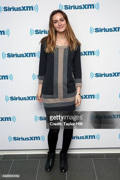 Actress Leighton Meester visits the SiriusXM Studios on December 5, 2014 in New York City.