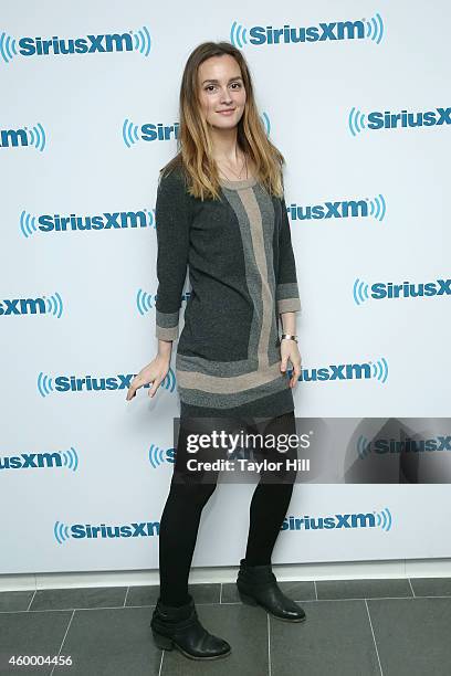 Actress Leighton Meester visits the SiriusXM Studios on December 5, 2014 in New York City.