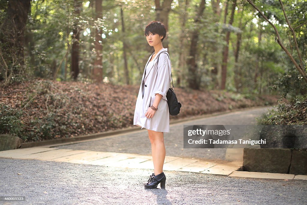 Woman standing in a nature
