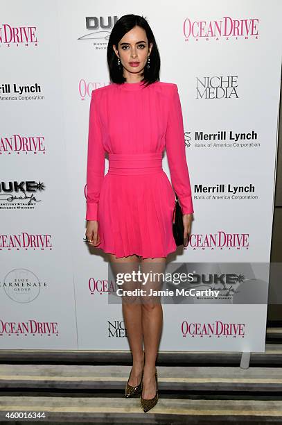 Krysten Ritter attends Ocean Drive Magazine December Cover Model Krysten Ritter Launch at W South Beach on December 5, 2014 in Miami Beach, Florida.