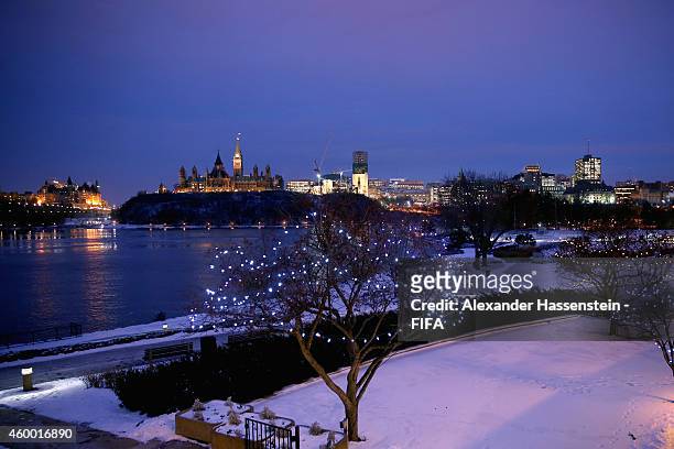 General view of the Parliament Hill, the home of Canada`s national government, on December 5, 2014 in Ottawa, Canada.