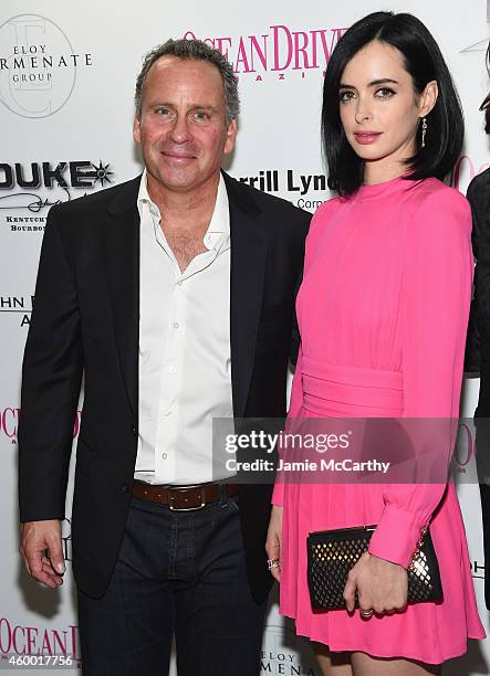 Ethan Wayne and Krysten Ritter attend Ocean Drive Magazine December Cover Model Krysten Ritter Launch at W South Beach on December 5, 2014 in Miami...