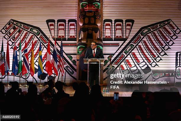 Victor Montagliani, Chairman of the National Organising Committee for the FIFA Woman`s World Cup 2015 and Canadian Soccer Association President...