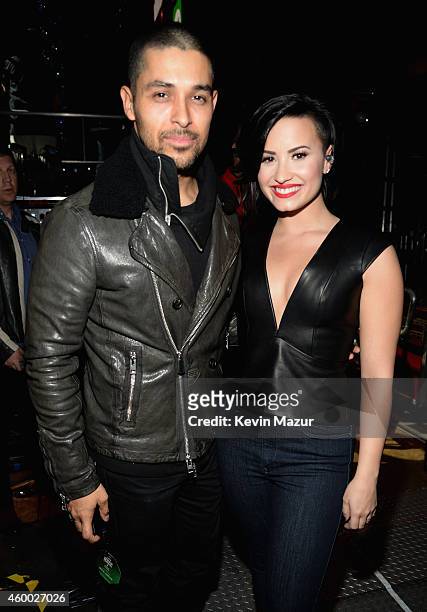 Actor Wilmer Valderrama and singer Demi Lovato attend KIIS FM's Jingle Ball 2014 powered by LINE at Staples Center on December 5, 2014 in Los...