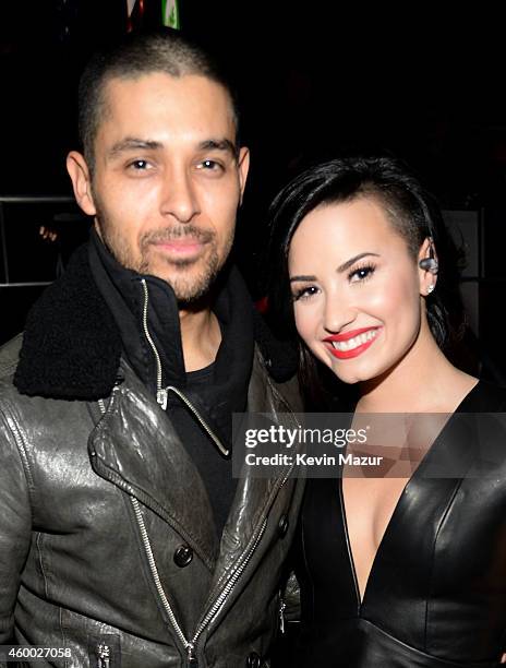 Actor Wilmer Valderrama and singer Demi Lovato attend KIIS FM's Jingle Ball 2014 powered by LINE at Staples Center on December 5, 2014 in Los...