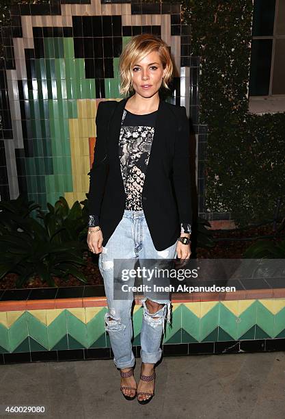 Sienna Miller attends the launch of Just One Eye's Ulysses Tier 1: The Ultimate Disaster Relief Kit on December 5, 2014 in Los Angeles, California.