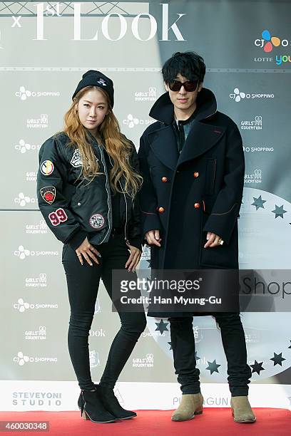 Soyou of South Korean girl group SISTAR and designer Ko Tae-Young attend the opening of "1st Look" Pop-up Store at Lotte Young Plaza on December 6,...
