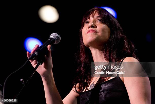 Singer Maura Kennedy performs during the 34th Annual John Lennon Tribute Benefit Concert at Symphony Space on December 5, 2014 in New York City.