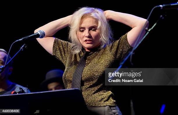 Singer Debbie Harry of Blondie performs during the 34th Annual John Lennon Tribute Benefit Concert at Symphony Space on December 5, 2014 in New York...