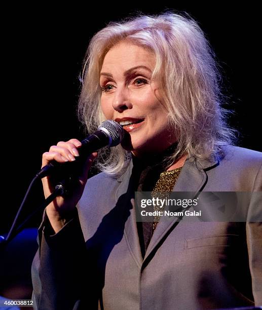 Singer Debbie Harry of Blondie performs during the 34th Annual John Lennon Tribute Benefit Concert at Symphony Space on December 5, 2014 in New York...