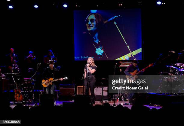 Singer Joan Osborne performs during the 34th Annual John Lennon Tribute Benefit Concert at Symphony Space on December 5, 2014 in New York City.