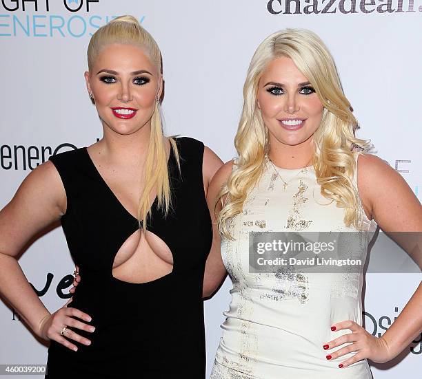 Models/twin sisters Kristina Shannon and Karissa Shannon attend the 6th Annual Night of Generosity Gala at the Regent Beverly Wilshire Hotel on...