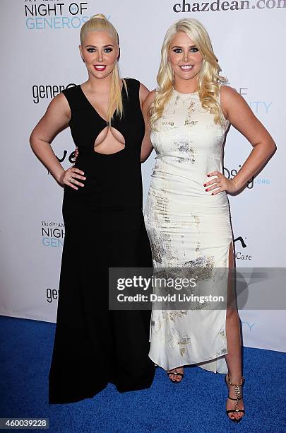 Models/twin sisters Kristina Shannon and Karissa Shannon attend the 6th Annual Night of Generosity Gala at the Regent Beverly Wilshire Hotel on...