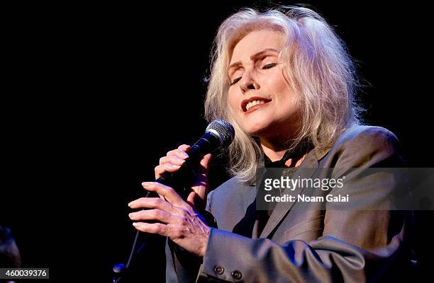 Singer Debbie Harry of Blondie performs during the 34th Annual John Lennon Tribute Benefit Concert at Symphony Space on December 5, 2014 in New York...