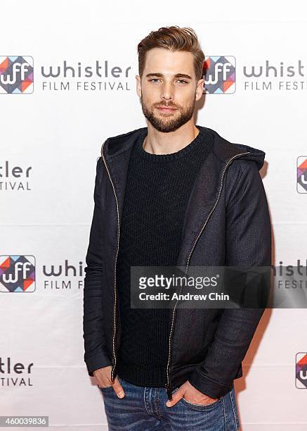 Actor Dustin Milligan arrives at 'Spotlight On: Sarah Gadon' at Whistler Film Festival on December 5, 2014 in Whistler, Canada.