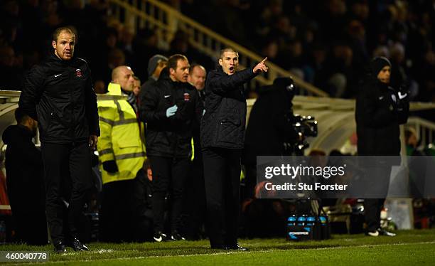 Hartlepool manager Paul Murray reacts during the FA Cup Second round match between Hartlepool United and Blyth Spartans at Victoria Park on December...