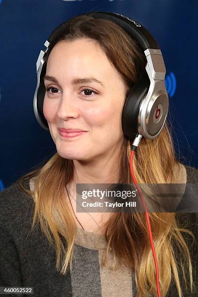 Leighton Meester visits "Sway in the Morning" at SiriusXM Studios on December 5, 2014 in New York City.