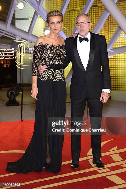 Melita Toscan du Plantier and Pascal Greggory attend the Evening Tribute To Jeremy Irons as part of the 14th Marrakech International Film Festival on...