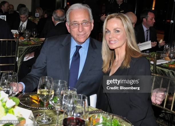 Nelson Peltz, chief executive officer of Trian Fund Management LP, left, and his wife Claudia Peltz, attend the Simon Wiesenthal Center's...