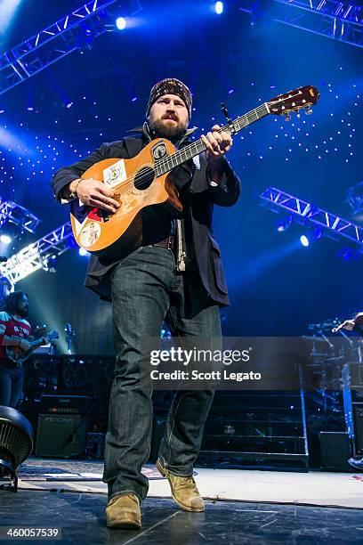 Zac Brown performs at Joe Louis Arena on January 1, 2014 in Detroit, Michigan.