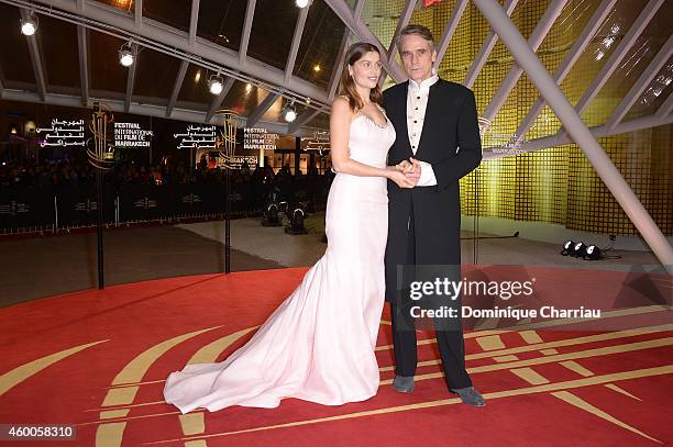 Laetitia Casta and Jeremy Irons attend the Evening Tribute To Jeremy Irons as part of the 14th Marrakech International Film Festival on December 6,...