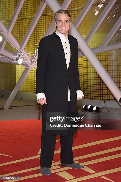 Jeremy Irons attends the Evening Tribute To Jeremy Irons as part of the 14th Marrakech International Film Festival on December 6, 2014 in Marrakech,...