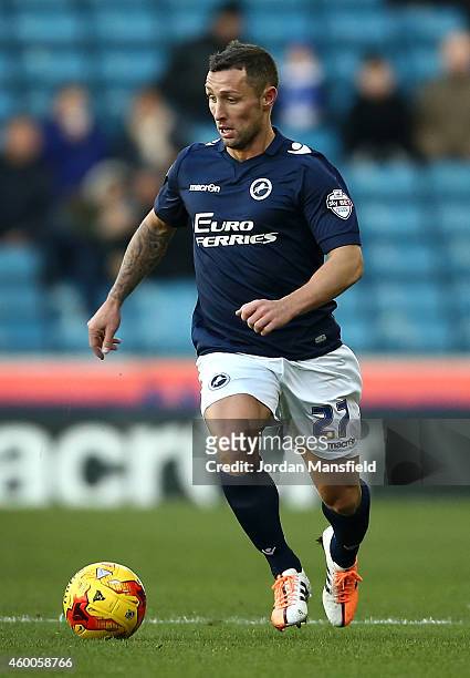 Scott McDonald of Millwall in action during the Sky Bet Championship match between Millwall and Middlesbrough at The Den on December 6, 2014 in...