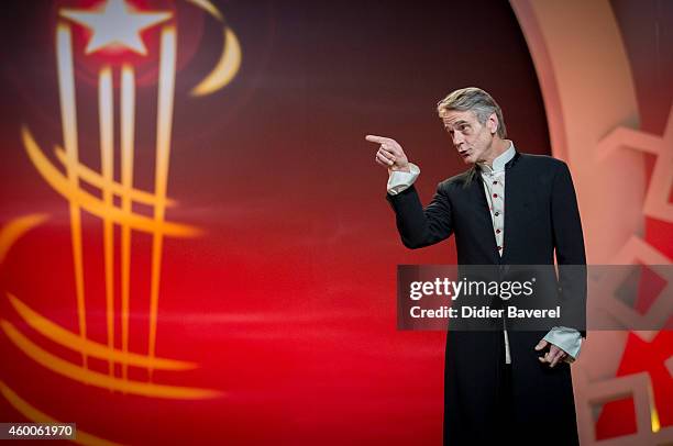 Jeremy Irons attends the Tribute to Jeremy Irons as part of the 14th Marrakech International Film Festival December 6, 2014 in Marrakech, Morocco.