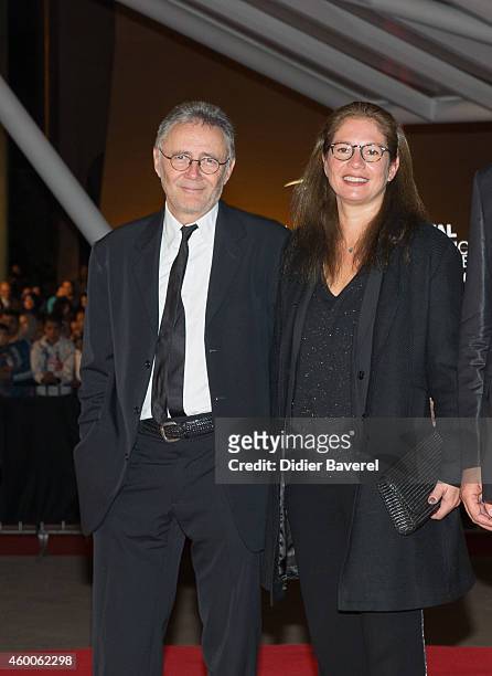 Pierre Jolivet and his wife attend the Tribute to Jeremy Irons as part of the 14th Marrakech International Film Festival December 6, 2014 in...