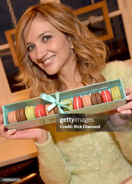 Recording Artist Sarah Darling Cooks Up Sweet Darling Macaroons at Front Porch Farms on December 5, 2014 in Charlotte, Tennessee.