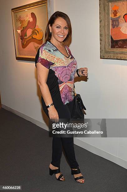 Personality Maria Elena Salinas attends Art Basel Miami Beach 2014 at the Miami Beach Convention Center on December 6, 2014 in Miami Beach, Florida.