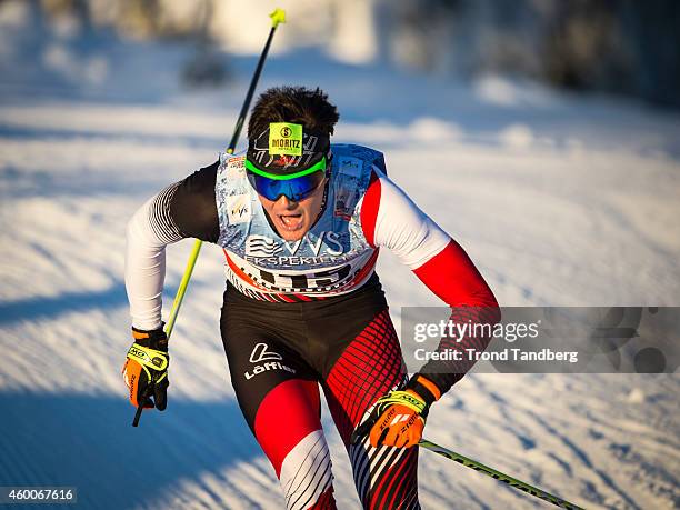 Max Hauke of Austria during Men 10 km Free Induvidual Start at Birkebeineren Stadium on December 6, 2014 in Lillehammer, Norway.