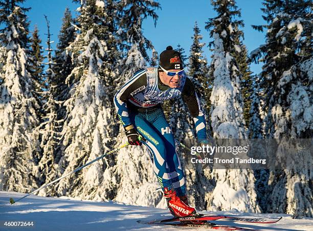 Ville Nousiainen of Finland during Men 10 km Free Induvidual Start at Birkebeineren Stadium on December 06, 2014 in Lillehammer, Norway.