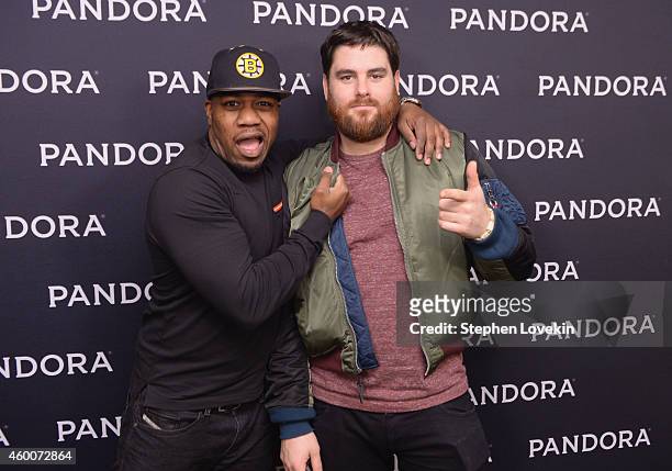 Locksmith and Piers Agget of the band Rudimental attend the PANDORA Holiday Discovery Den at The Grand Ballroom at Manhattan Center on December 6,...