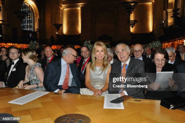 Gail Golden, center, and her husband, Carl Icahn, chairman of Icahn Enterprises LP, front second right, attend a gala honoring the centennial of the...