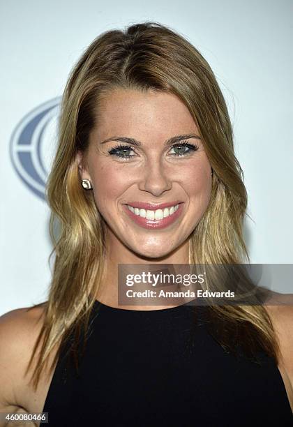 Sports 1 reporter Jenny Taft arrives at the FOX Sports 1 Women's World Cup Kickoff event at Hangar 8 on December 6, 2014 in Santa Monica, California.