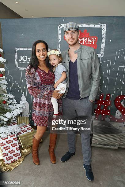 Chudney Ross, Joshua Faulkner and their daughter Callaway attend the 4th Annual Santa's Secret Workshop Benefiting LA Family Housing at Andaz Hotel...
