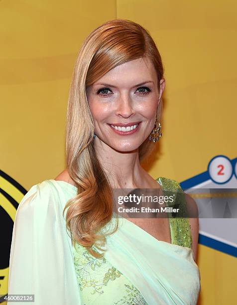 Chandra Johnson, wife of driver Jimmie Johnson, arrives at the 2014 NASCAR Sprint Cup Series Awards at Wynn Las Vegas on December 5, 2014 in Las...