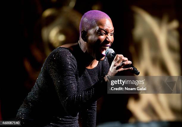 Liv Warfield performs during the 4th Annual "Home For The Holidays" Benefit Concert at Beacon Theatre on December 6, 2014 in New York City.