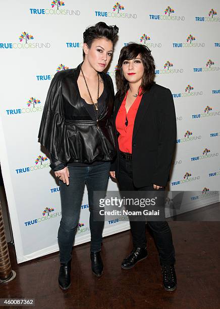 Musicians Kiyomi McCloskey and Laura Petracca of the band Hunter Valentine attend the 4th Annual "Home For The Holidays" Benefit Concert at Beacon...