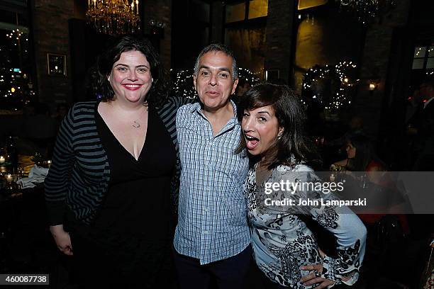 Zena Burns, Eric Benegas and Sharon Zastur attend Elvis Duran Z100 Morning Show Holiday Party at Anejo Tribeca on December 6, 2014 in New York City.