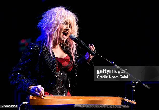 Cyndi Lauper performs during the 4th Annual "Home For The Holidays" Benefit Concert at Beacon Theatre on December 6, 2014 in New York City.
