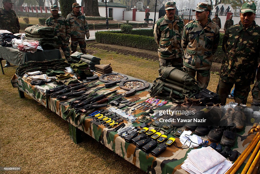 Indian Army Display Seized Arms In Kashmir