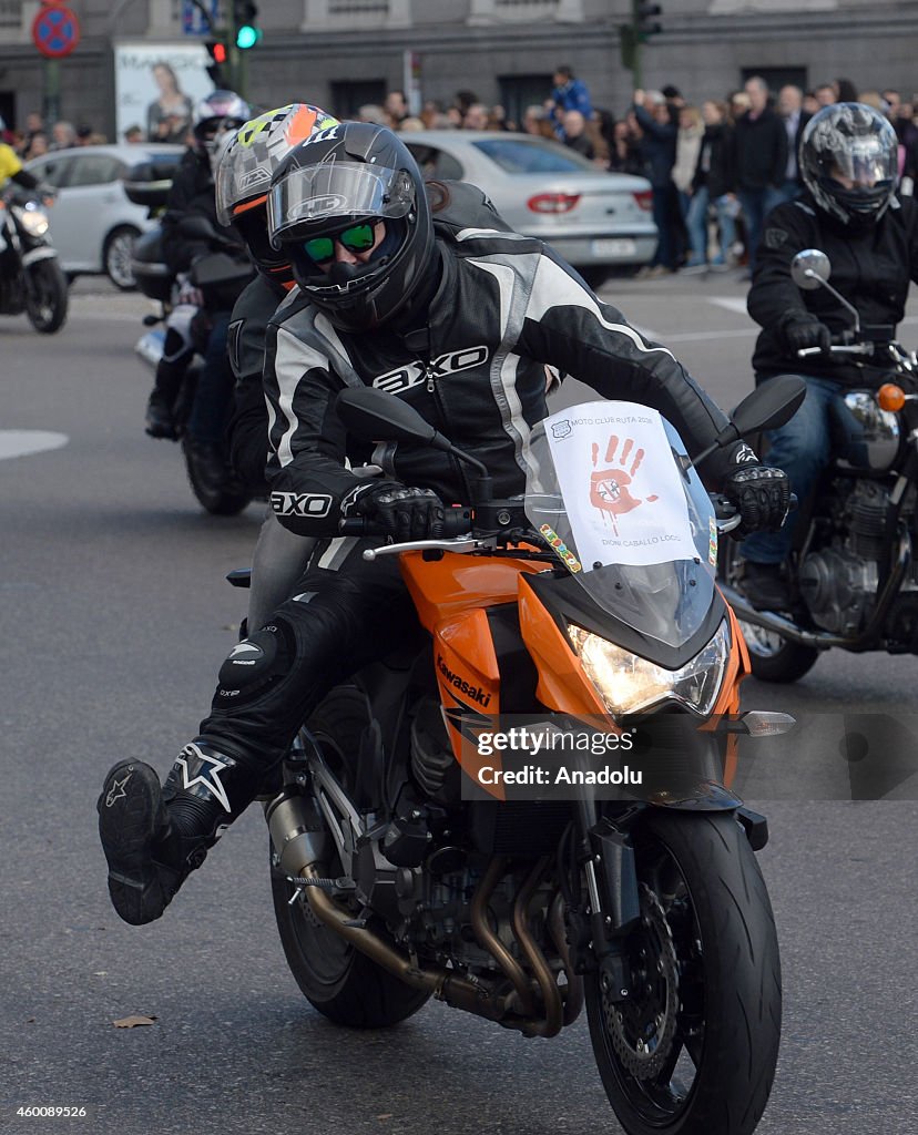 Spanish motorcycle riders' demonstration in Madrid
