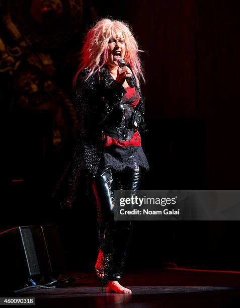 Cyndi Lauper performs during the 4th Annual "Home For The Holidays" Benefit Concert at Beacon Theatre on December 6, 2014 in New York City.