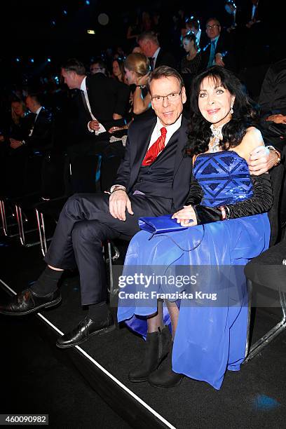 Dunja Rajter and Michael Eichler attend the Ein Herz Fuer Kinder Gala 2014 - Red Carpet Arrivals on December 6, 2014 in Berlin, Germany.