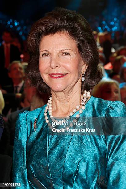 Queen Silvia of Sweden attends the Ein Herz Fuer Kinder Gala 2014 - Red Carpet Arrivals on December 6, 2014 in Berlin, Germany.