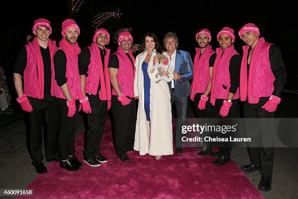 Parade Marshall Lisa Vanderpump and TV personality Ken Todd attend Palm Springs Festival Of Lights Parade wearing a diamond encrusted Marc Bouwer...