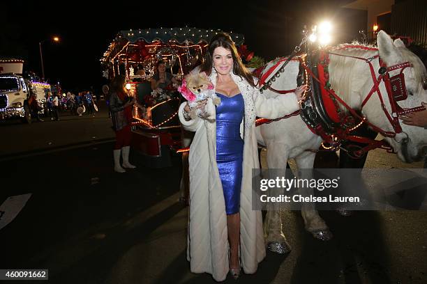 Personality Lisa Vanderpump serves as Grand Marshall of Palm Springs Festival Of Lights Parade wearing a diamond encrusted Marc Bouwer faux fur on...