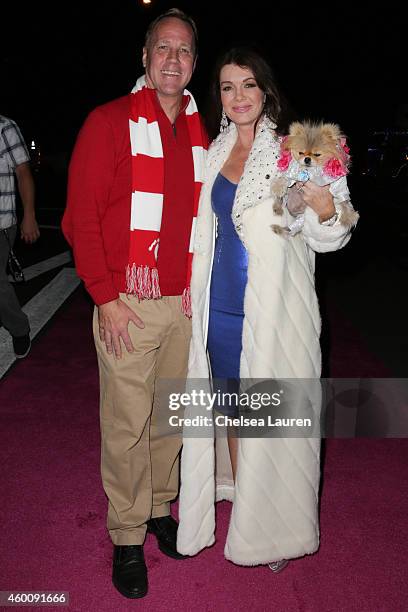 Palm Springs mayor Steve Pougnet and parade Marshall Lisa Vanderpump attend Palm Springs Festival Of Lights Parade wearing a diamond encrusted Marc...